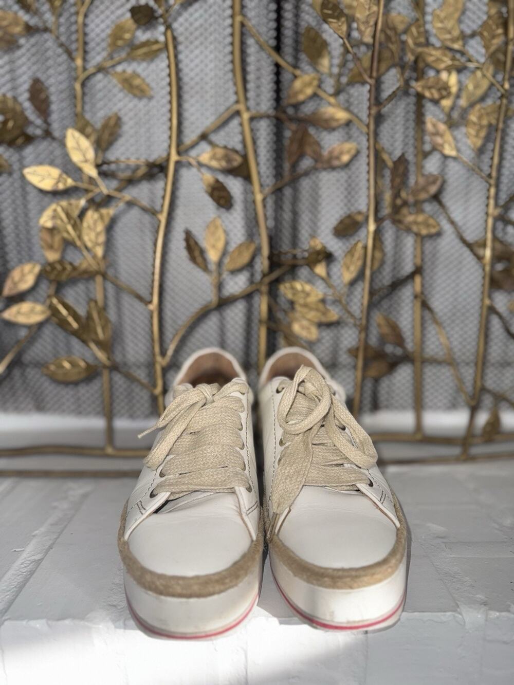 Joie Leather Dabnis Platform Sneaker 37 1/2 (6.5US) Cottagecore Bohemian